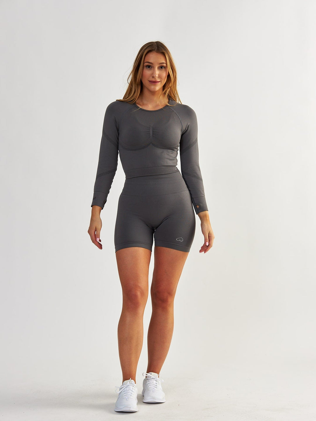 Grey Long Sleeve Sports Top - Power Up!