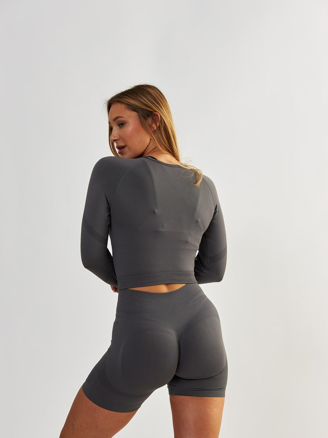 Grey Long Sleeve Sports Top - Power Up!