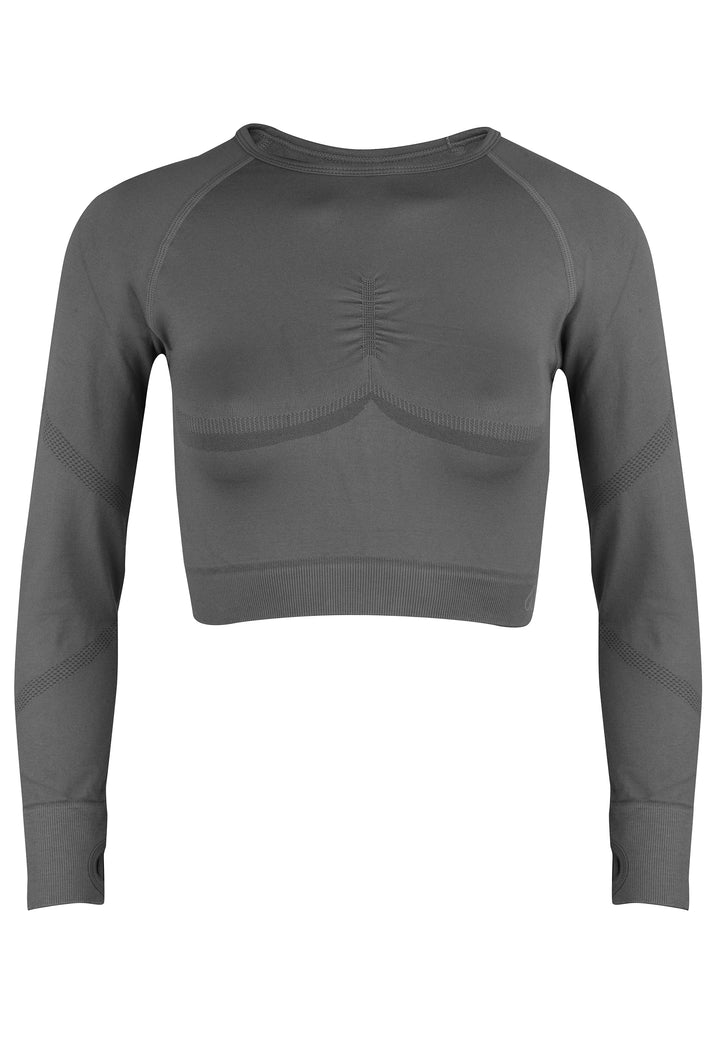 Grey Long Sleeve Sports Top - Power Up!